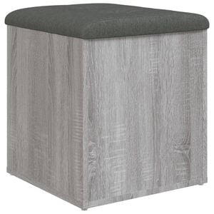 vidaXL Banco con almacenaje madera ingenier&iacute;a gris Sonoma 42x42x45 cm