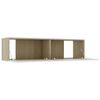 vidaXL Mueble para TV madera contrachapada blanco y roble 120x30x30 cm