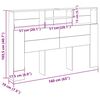 vidaXL Cabecero con armario Roble Negro 160 x 19 x 103,5 cm