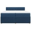 vidaXL Cama box spring con colch&oacute;n tela azul 200x200 cm