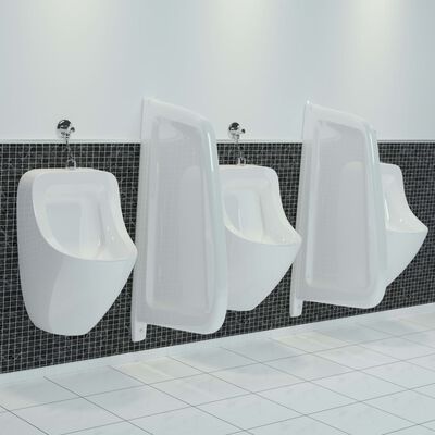 vidaXL Separador de privacidad de urinario de pared cerámica blanco