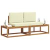 vidaXL Conjunto de sof&aacute;s de exterior con coj&iacute;n 2 pcs Natural