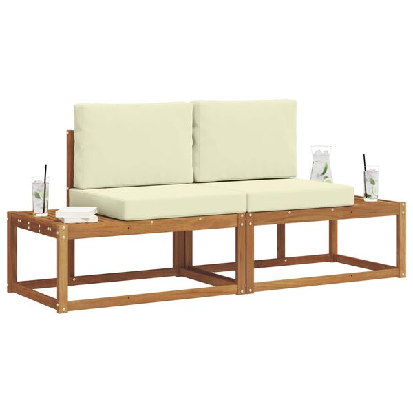 vidaXL Conjunto de sof&aacute;s de exterior con coj&iacute;n 2 pcs Natural