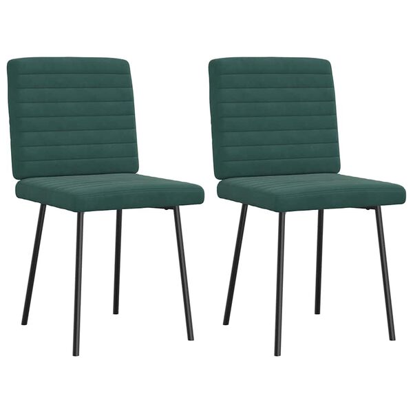 vidaXL Sillas de comedor 2 unidades terciopelo verde oscuro