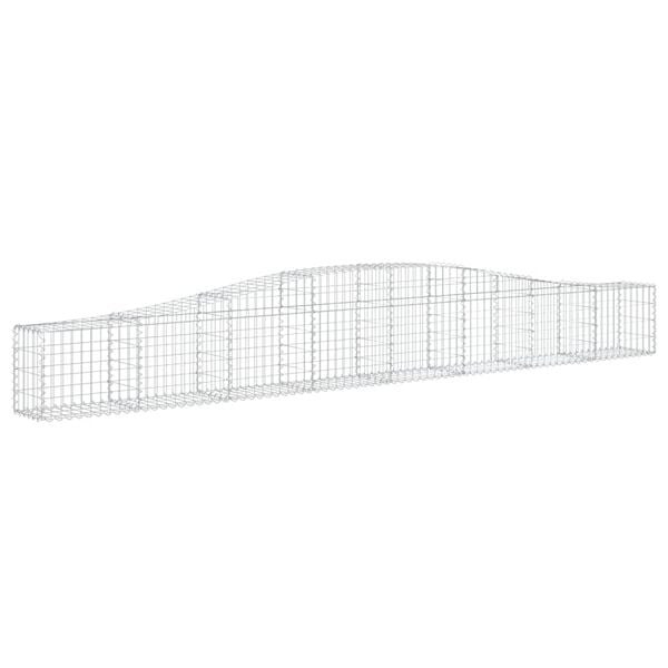 vidaXL Cestas de gaviones 15 uds forma de arco hierro 400x30x40/60 cm