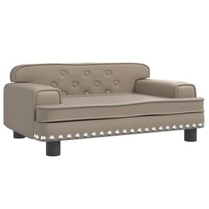 vidaXL Cama para perros de cuero sint&eacute;tico color capuchino 70x45x30 cm