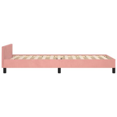 vidaXL Estructura de cama con cabecero de terciopelo rosa 90x200 cm