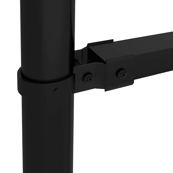 vidaXL Valla de jardín con punta de lanza de acero 359x100 cm negra