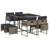 vidaXL Conjunto de comedor de jard&iacute;n de 9 piezas con cojines, polirat&aacute;n gris