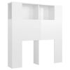 vidaXL Mueble cabecero blanco brillante 100x18,5x102,5 cm