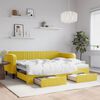 vidaXL Sofá cama nido con cajones terciopelo amarillo 90x200 cm