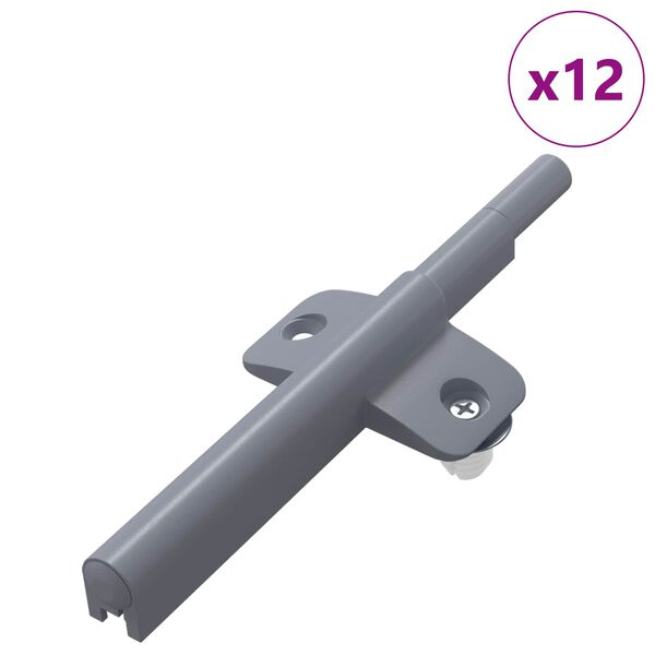 vidaXL Amortiguador de cierre suave 12 pcs Gris 125 x 47 x 15 mm PP