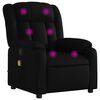 vidaXL Sill&oacute;n reclinable de masaje en piel sint&eacute;tica negra