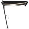 vidaXL Toldo manual retráctil con LED antracita 350x250 cm