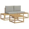 vidaXL Conjunto de sof&aacute;s de exterior 3 uds. Blanco y Gris Claro