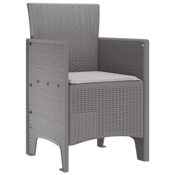 vidaXL Silla de Jardín 2 pcs Gris claro 53 x 49 x 85 cm PP