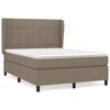 vidaXL Cama box spring con colch&oacute;n tela gris taupe 140x190 cm