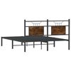vidaXL Estructura de cama sin colch&oacute;n madera roble ahumado 150x200 cm