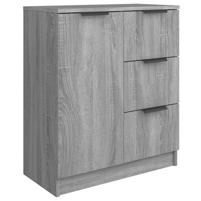 vidaXL Aparadores 2 uds madera contrachapada gris Sonoma 60x30x70 cm