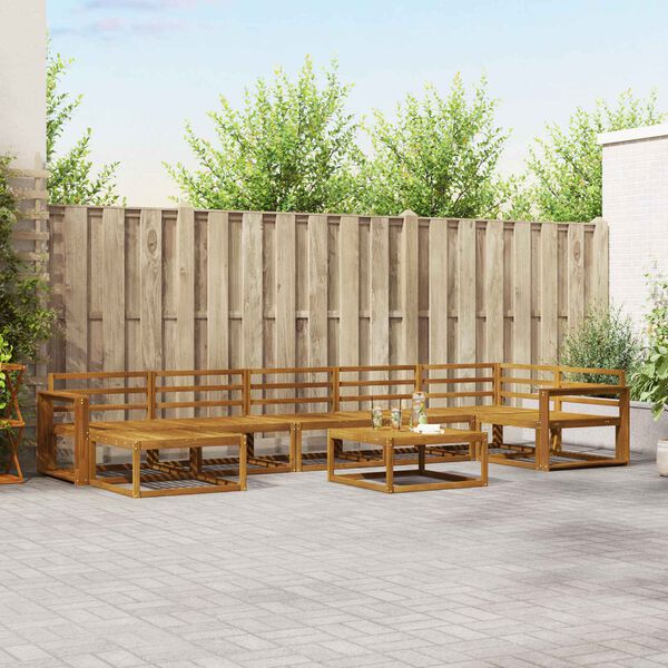 vidaXL Conjunto de sof&aacute;s de exterior 8 pcs Natural