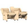 vidaXL Sill&oacute;n de masaje reclinable 2 plazas con portavasos crema