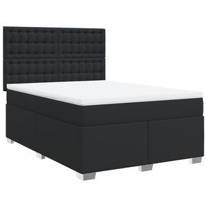 vidaXL Cama box spring con colch&oacute;n cuero sint&eacute;tico negro 160x200 cm