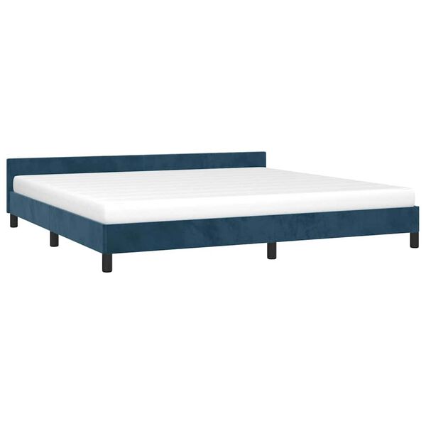 vidaXL Estructura cama sin colch&oacute;n terciopelo azul oscuro 200x200 cm