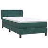 vidaXL Cama box spring con colch&oacute;n terciopelo verde oscuro 80x220 cm