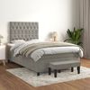 vidaXL Cama box spring con colch&oacute;n terciopelo gris claro 120x200 cm