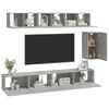 vidaXL Set de muebles de TV 6 pzas madera contrachapada gris hormig&oacute;n