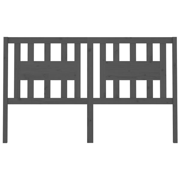 vidaXL Cabecero madera maciza de pino gris 186x4x100 cm