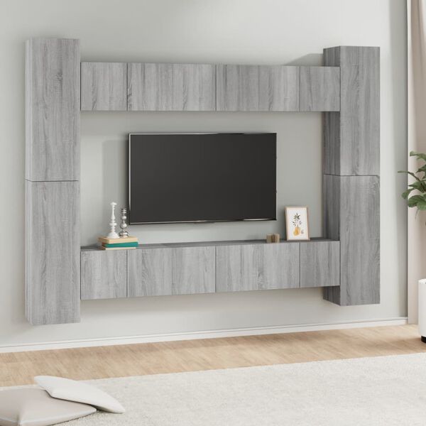 vidaXL Set de muebles para TV 10 pzas madera contrachapada gris Sonoma