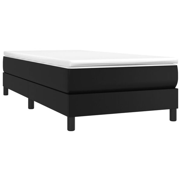 vidaXL Cama box spring con colch&oacute;n cuero sint&eacute;tico negro 80x200 cm