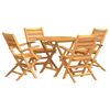 vidaXL Juego de comedor para jard&iacute;n 5 piezas madera maciza de teca