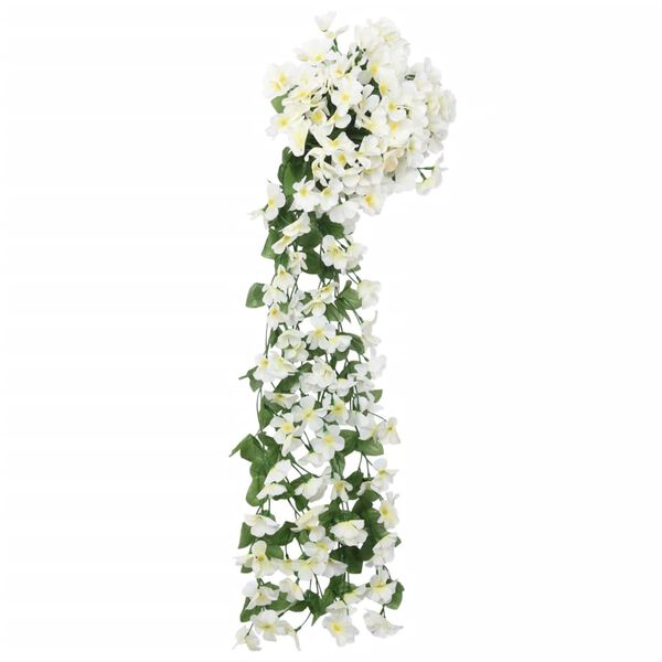 vidaXL Guirnaldas de flores de Navidad 3 uds blanco 85 cm