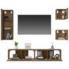 vidaXL Set de muebles de TV 5 pzas madera contrachapada roble ahumado