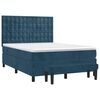 vidaXL Cama box spring con colch&oacute;n terciopelo azul oscuro 140x190 cm