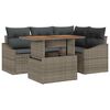 vidaXL Conjunto de sof&aacute; de jard&iacute;n 5 uds. Gris Polirat&aacute;n