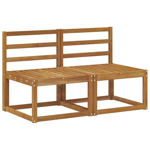 vidaXL 2 Pieza Sof&aacute; intermedio de exterior Madera de Acacia S&oacute;lida