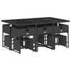vidaXL Set de comedor jard&iacute;n 11 pzas con cojines rat&aacute;n sint&eacute;tico negro