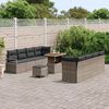 vidaXL Conjunto de sof&aacute;s de jard&iacute;n 11 pcs Gris rat&aacute;n sint&eacute;tico