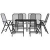 vidaXL Juego de comedor de jard&iacute;n 7 pzas malla met&aacute;lica gris antracita