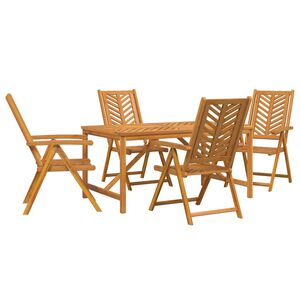 vidaXL Conjunto de Comedor de Jard&iacute;n 5 uds. Marr&oacute;n