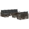 vidaXL Conjunto de sof&aacute;s de jard&iacute;n 10 uds. Gris rat&aacute;n sint&eacute;tico