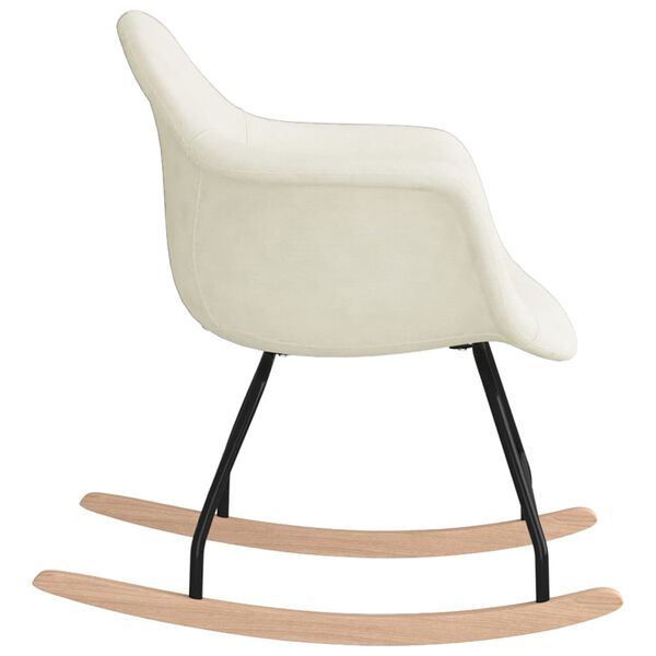 vidaXL Silla mecedora de tela color crema