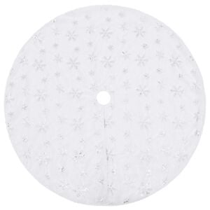 vidaXL Falda de &aacute;rbol de Navidad de lujo blanca de 122 cm de piel sint&eacute;tica