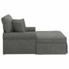 vidaXL Chaise Lounge con Falda con coj&iacute;n Gris oscuro 91 x 157 x 91 cm
