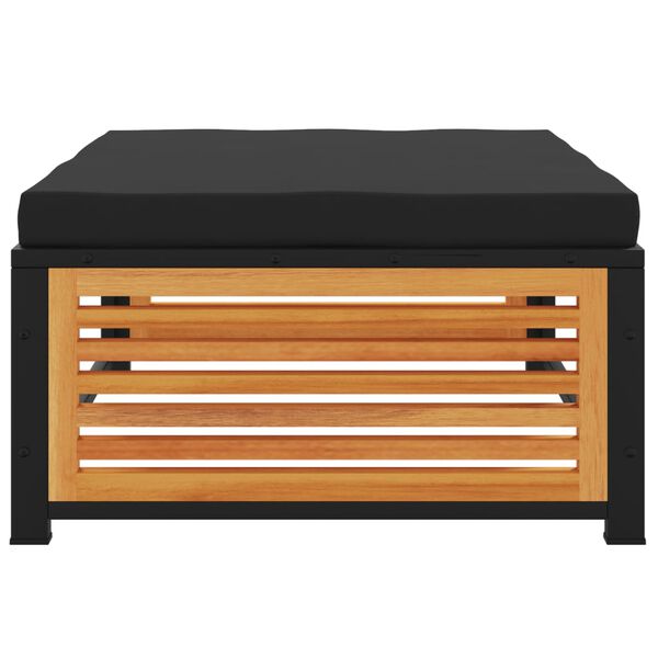 vidaXL Taburete de jard&iacute;n con coj&iacute;n madera acacia 68x68x30 cm