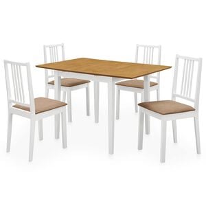 vidaXL Juego de muebles de comedor 5 piezas MDF blanco