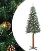 vidaXL Árbol de Navidad Delgado con 300 LED con soporte Verde y 210 cm
